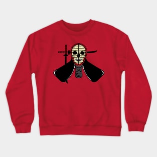 Samurai Warrior Skull Wearing Japanese Kendo Mask Crewneck Sweatshirt